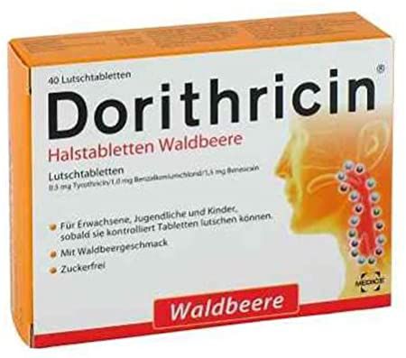 Dorithricin Waldbeere Spar-Set 3x20 Halstabletten. Schnelle und effektive Hilfe bei Halsweh und Schluckbeschwerden.