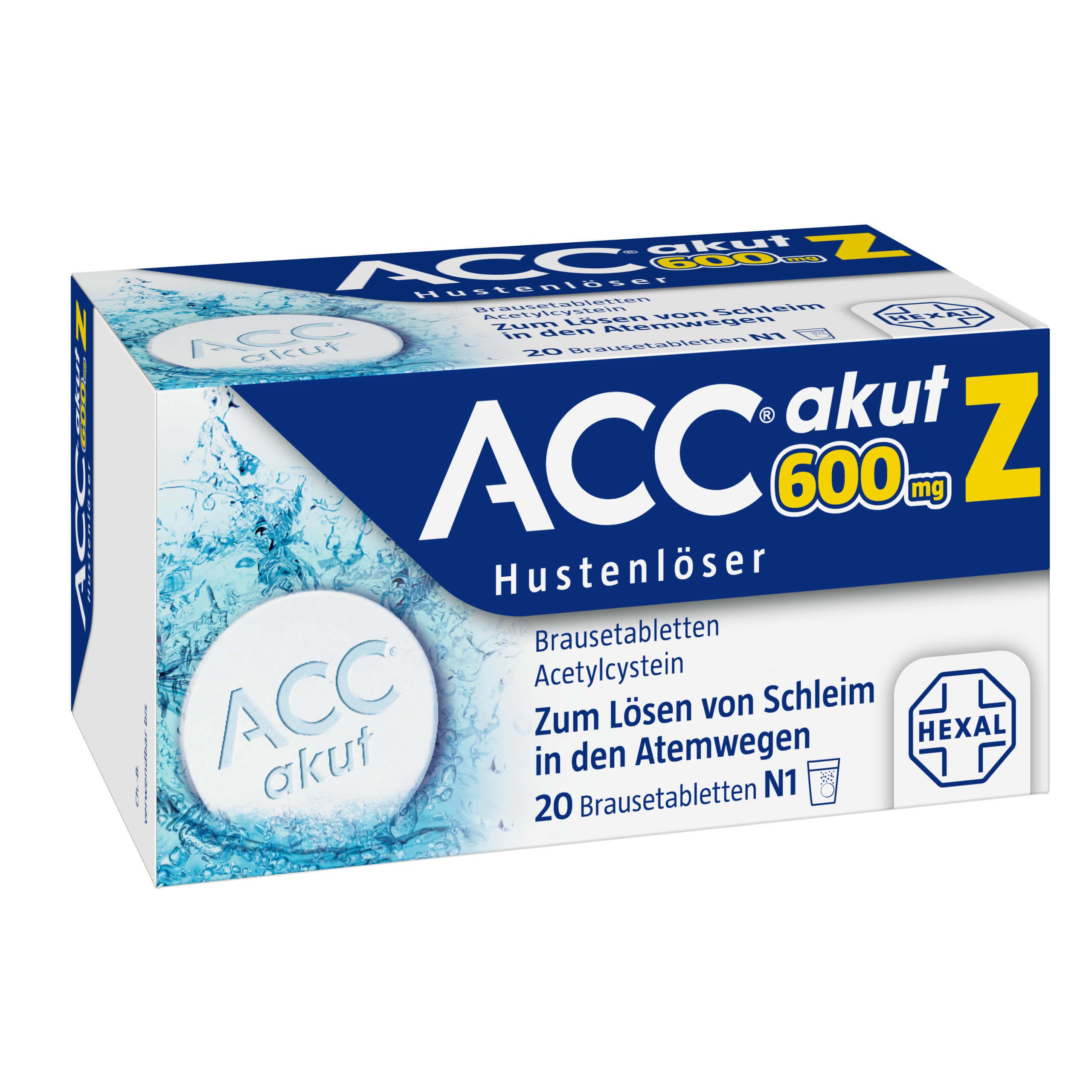 ACC Akutt 600 Z Hustenlöser Spar-Set 2x20Brausetabletten zum Lösen von Schleim in den Atemwegen und zur Unterstützung der Schutzfunktion der Bronchen;